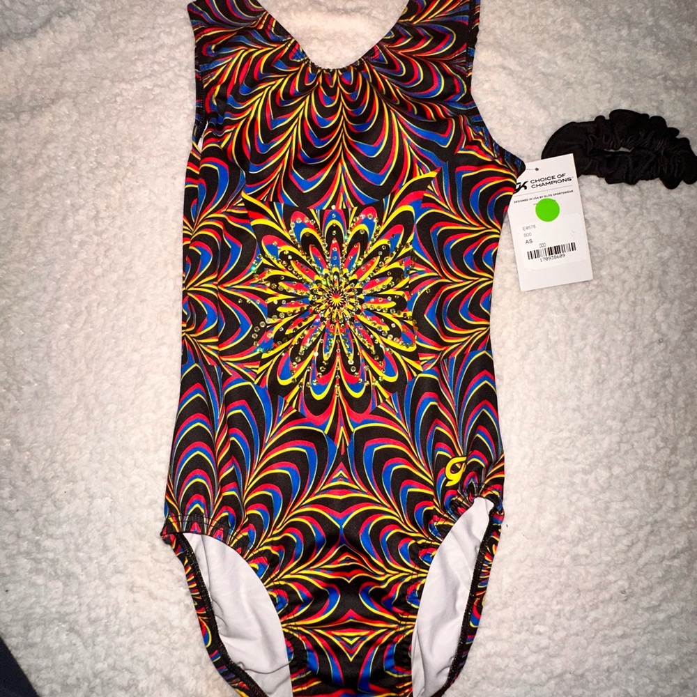 GK Multicolor Psychedelic Floral Leotard